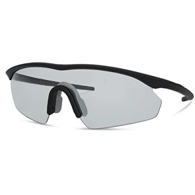 Image of Madison Shields Unisex Cycling Sunglasses Standard Matte Black Frame, Clear Lens/Bike Ride Eyewear Mountain Road Eye Glasses Wind Spray Bug Sun Protection Clothing Accessories