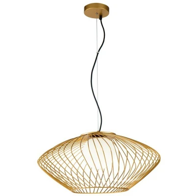 Image of Plec Cage Ceiling Pendant Lamp Gold, 1 Light, E27