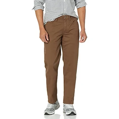 Image of Amazon Essentials Men&#039;s Straight Fit 5 Pocket Stretch Twill Trouser, Brown, 34W / 32L
