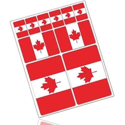 Image of Biomar Labs® 10 x Vinyl Stickers Set Decals Canada Canadian National Flag Car Motorcycle Helmet D 31