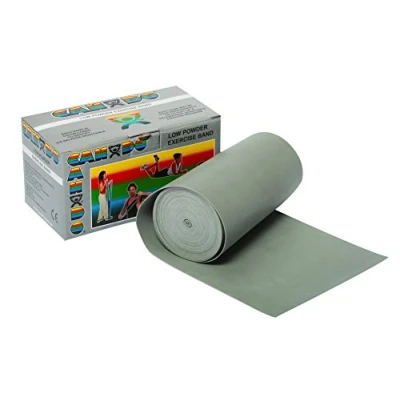 Image of CanDo Resistance band / training gymnastics dispenser box, 5.5 m silver (very very strong) alternative to dumbbells