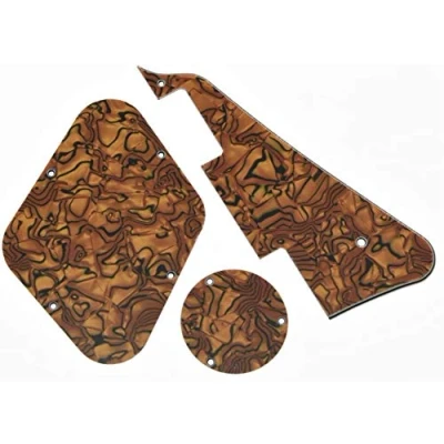 Image of Dopro Tiger Stripe LP Pickguard &amp; Rear Plate Switch Cavity Covers for Epiphone Les Paul