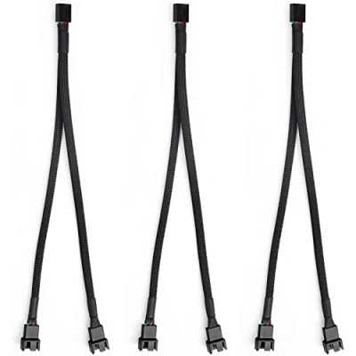 Image of Aypzuke 3 Pack PWM Fan Splitte Cable Computer Splitter Cable, PC 1 to 2 (4 Pin+3 Pin)