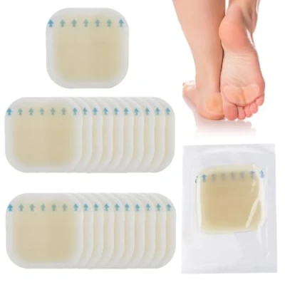 Image of 25 Pack Blister Plasters for Feet, Bandages Invisible Hydrocolloid Cushion Pads Gel Guard Waterproof Heel, Toe, Skin, Faster Healing Wound (50 * 50mm)