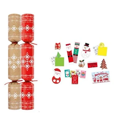 Image of RSW 50 Eco Friendly Snowflake 12&quot; Christmas Crackers New Year Party Bulk Xmas