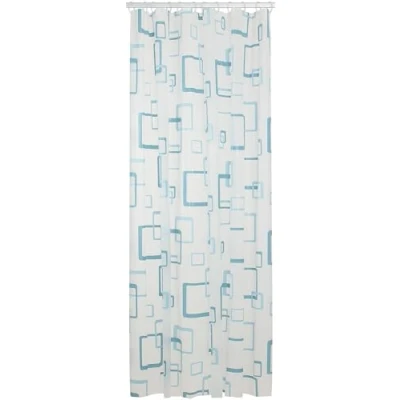 Image of Sealskin Retro Shower Curtain, PEVA, Blue, 180 x 200 cm