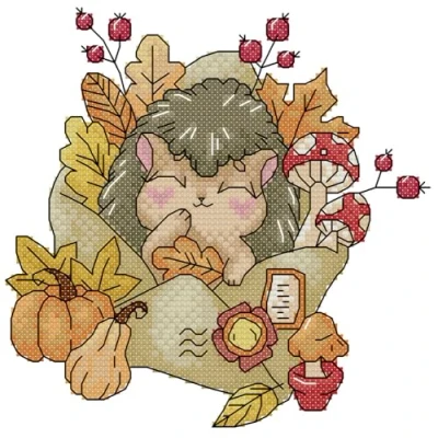 Image of Awesocrafts Cross Stitch Stamped Kits Autumn of Stamps Easy Patterns Stitching Embroidery Needlework Kit Supplies