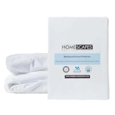 Image of HOMESCAPES Single Waterproof Duvet Protector Hypoallergenic Anti Dust Mite Washable Oeko Tex Certified Soft &amp; Breathable with Zip Closure