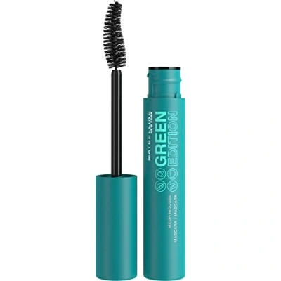 Image of Maybelline New York Mascara for More Volume and Length, Vegan Formula with Natural Ingredients, Green Edition Mega Mascara, No.02 Very Black
