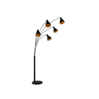 Image of Lindby Lira 5 Floor Lamp Black/Gold