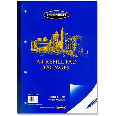 Image of Premier Stationery 2 x A4 320 Page Refill Pad. Side Bound