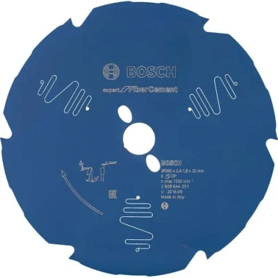 Image of Bosch Professional 2608644351 Expert for Fibre Cement Circular Saw Blade (for Cement, 260 x 30 2.4 mm, 6 Teeth,Circular Accessory), Diameter mm