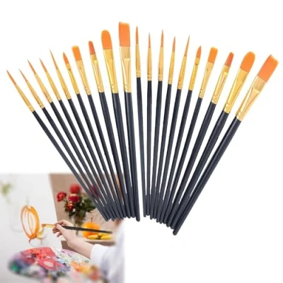 Image of 20 PCS Paint Brushes Set, Professional Painting Brushes, Artists Acrylic for Artists, Adults, Kids