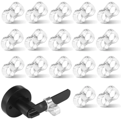 Image of RXKFIGX Pack of 20 Door Handle Stopper PVC Clear Buffer Protector No Drilling Required Easy to Fit Protection Protectors Walls and Stop Wall Damage