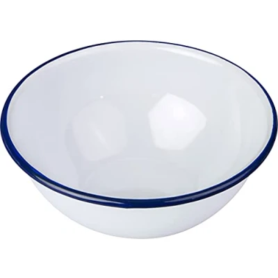 Image of Falcon ENAMEL CAMPING PUDDING BOWL TRADITIONAL WHITE 14cm 46014
