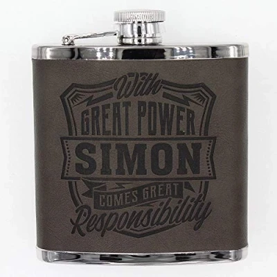 Image of Top Bloke Mens Gift Hip Flask for Him Treat for&quot;Simon&quot;