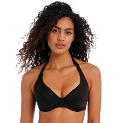 Image of Freya Jewel Cove Halter Bikini Top Plain Azure Blue 38E