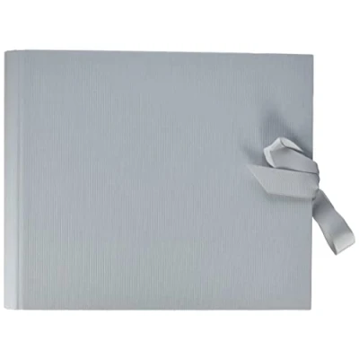 Image of 2 Ring Photo Album 40 Pages Grey with Bow