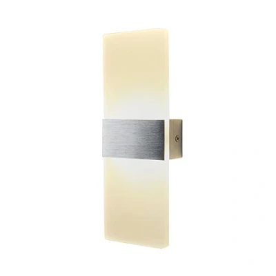 Image of Modern Wall Lamp Living Room Simple Sconce Lighting Fixtures with Acrylic Lampshade Bedroom Light Hallway Aisle Bedside Lights (Silver,29cm)
