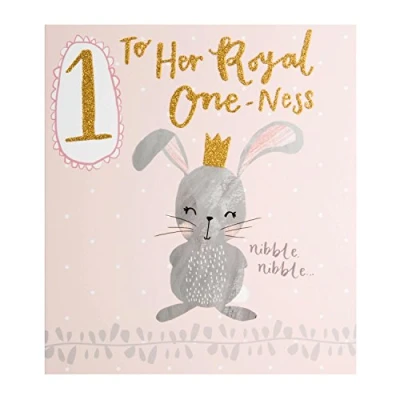 Image of Hallmark Bunny 1st Birthday Card &#039;Royal One Ness&#039; Medium