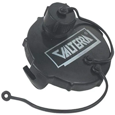 Image of Valterra T1020 1VP Waste Valve Cap 3&quot; with Capped 3/4&quot; GHT, Black (Carded)