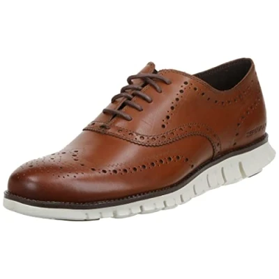 Image of Cole Haan Men Zerogrand Wing Oxford, Brown British Tan Tan, 6 UK