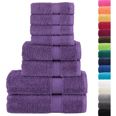 Image of vidaXL 8 Piece Premium Towel Set SOLUND Purple 600 gsm