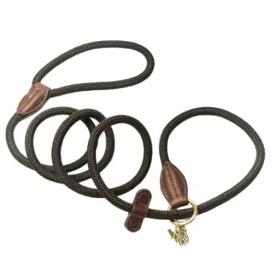 Image of Shires Digby &amp; Fox Fine Rope Slip Lead Black