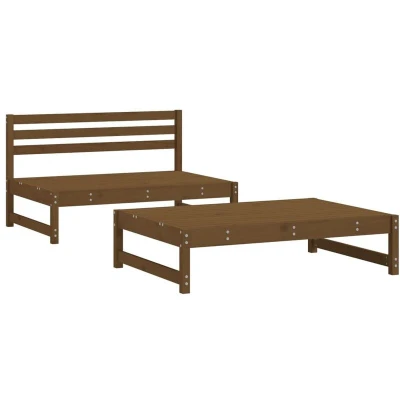 Image of vidaXL 2 Piece Garden Lounge Set Honey Brown Solid Wood Pine