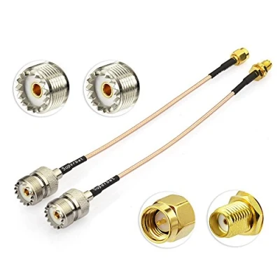 Image of Superbat SO239 to SMA Cable 15cm UHF Female Male/Female RG316 50ohm Coax Extension for CB Radio Ham Walkie Talkie Scanner etc.