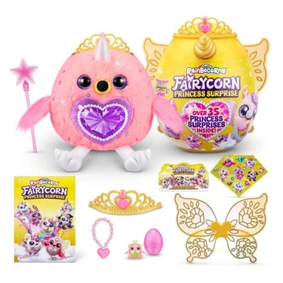 Image of Rainbocorns Fairycorn Princess Series 6 Majesty th Flamingo Collectible Plush Magical Fairy Surprises, Cuddle Stuffed Animal, Stickers (Flamingo)