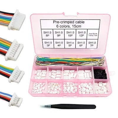 Image of SH1.0 Connectors and Pre Crimped Silicone Cables Compatible with JST SH 1.0mm for FPV Drone Flight Controller SpeedyBee F405 Holybro Kakute H7 F7 T Motor Velox