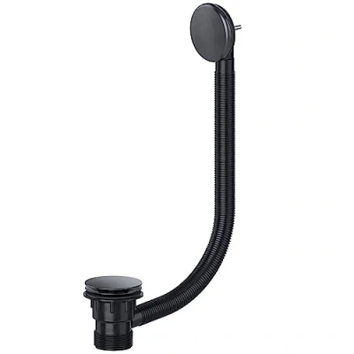 Image of SPARES2GO Clicker Bath Waste Plug 40mm 1.5&quot; Combination Click Clack Overflow (Black)