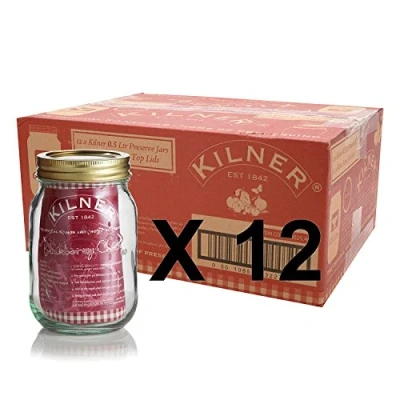 Image of Set of 12 Kilner 0.5L Screw Top Preserve Preserving Jam Pickle Glass Storage Jar