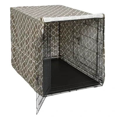 Image of MidWest Homes for Pets Dog Crate Cover with Teflon Fabric Protector, Privacy Fits and New World 121.92 cm Long (48 Inch) Crates, Machine Wash &amp; Dry, CVR48T BR