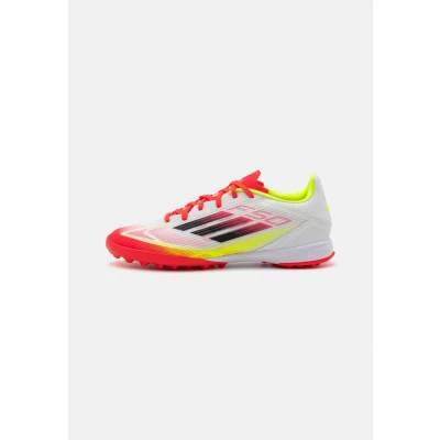 Image of adidas Unisex F50 League Football Boots Turf, Cloud White/Core Black/Solar Yellow, 8 UK