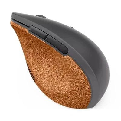 Image of Lenovo Go Wireless Vertical Mouse (2400 DPI) Storm grey with natural cork