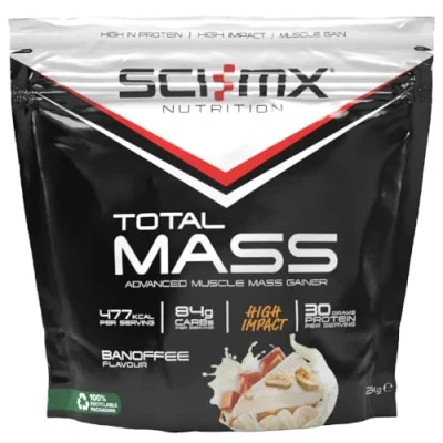 Image of SCI MX Total Mass Advanced Muscle Gainer Protein Powder Growth &amp; Weight Gain Banoffee 32g + 477 Calories per Serving 2kg