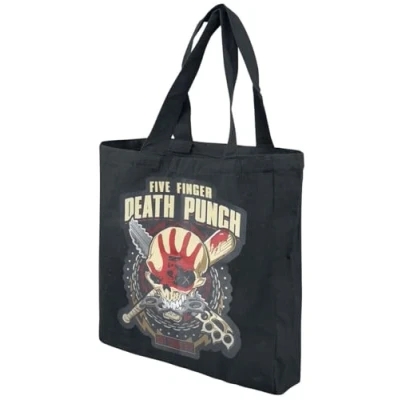 Image of Five Finger Death Punch Got Your Six Unisex Multicolour Band Merch Music Shoulder Bag, multi coloured, Standard 10oz Fair Trade, Recycled Cotton 42cm x 37cm Gusseted Offical Merchandise