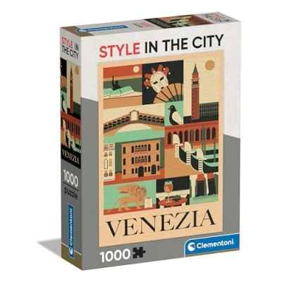Image of Clementoni Jigsaw Puzzle Venice 1000 Pieces Style In the City For Adults 14 99 Years, Gift Men/Women, Illustrated City, Venezia, Italy, Art, Made 39846
