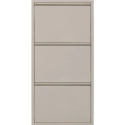 Image of KARE Design Shoe Container Caruso 3 Cream, Steel, Tipping Compartments, Space for 6 Pairs of Shoes, Slim, Saving, Storage Space, Hallway, Floor, 104x50x15 cm (H/W/D)