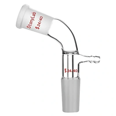 Image of StonyLab Glass Vacuum Take Off Adapter, 105 Bent, Short Stem with 24/40 Joints