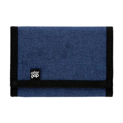 Image of Color Pop Scratch Wallet, PU 13.5 x 10 cm, Navy/Black, Velcro wallet