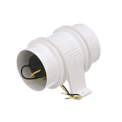Image of attwood 1733 4 Turbo 3000 Series in Line Bilge Blower, for 3 Inch Interior Diameter Vent Hose, Water Resistant, 12 Volt