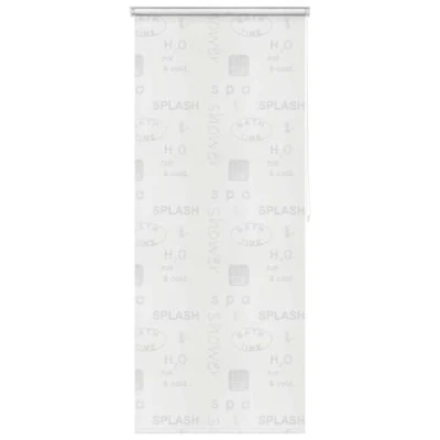 Image of vidaXL Shower Roller Blind with Splash Design, 120x240 cm, Grey, Roll Up, Water Resistant, 100% EVA Material, Bathroom Accessory, Quick Drying, Easy to Clean and Assemble