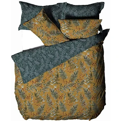 Image of furn. Mazari Duvet Cover Set, Mustard, Double