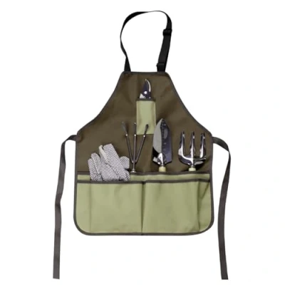 Image of Garden Tool Apron Oxford Cloth Waterproof Gardening with Pockets Multifunction Wear Resistant Work for Gardening, Cooking, Cleaning and Woodworking