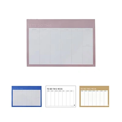 Image of Design Letters Weekly Planner 2025 Ideal as Calendar, Wall Planner, Daily Meal Tear Off 25x29 cm Pad with 60 Pages Perfect for Office Desk