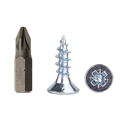 Image of (Pack of 200 pcs) Zinc Plated Steel 5.0 x 16 mm Wood Screws, Chipboard Universal Pozi Drive Screw, PZ Fully Threaded, Pozidriv Countersunk Head (200, mm)