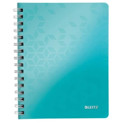 Image of Leitz A5 Flexible Cover Notebook, Ice Blue (Wire Bound, 80 Sheets, Ruled, 90 gsm Ivory Paper, Wow Range), Pack of 1